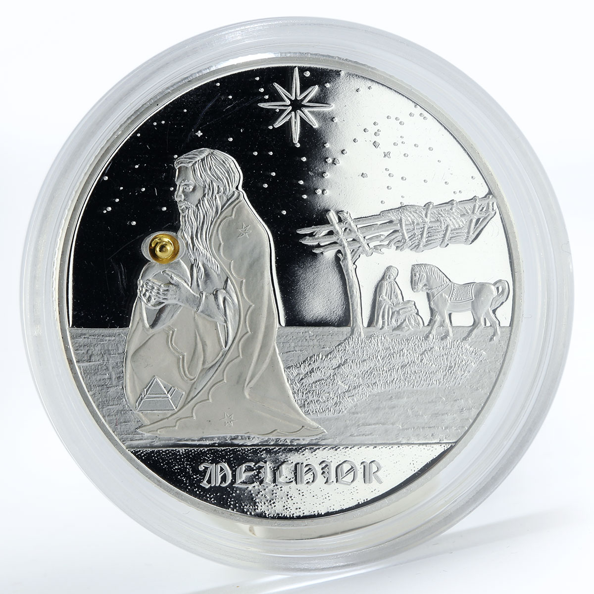 Congo 10 francs Melchior Star crystal proof silver coin 2005