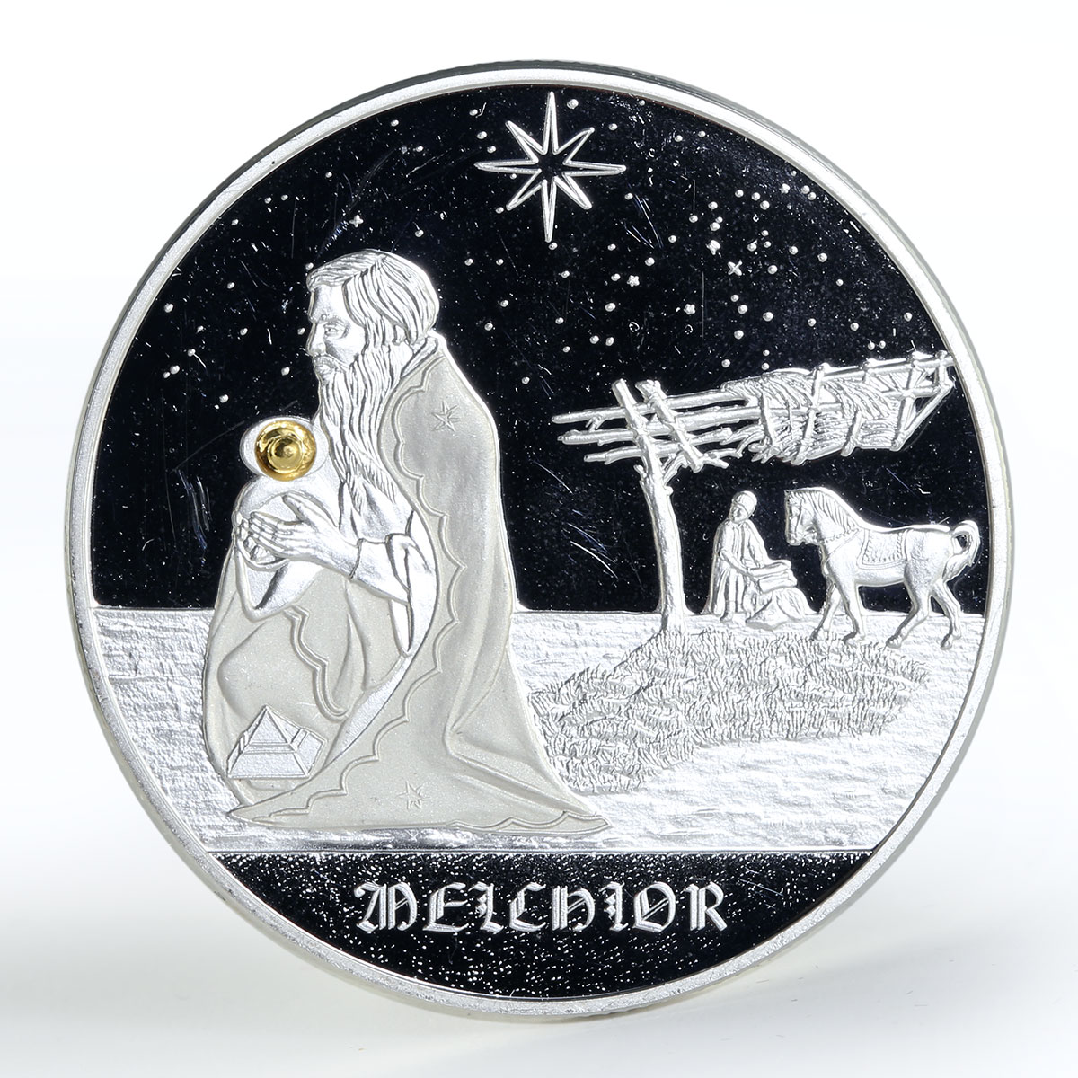 Congo 10 francs Melchior Star crystal proof silver coin 2005