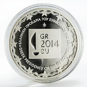 Greece 10 euro Presidency of EU Council silver coin 2014