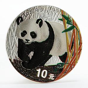 China 10 yuan Panda Series colorized silver coin 2002