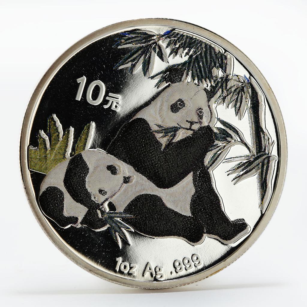China 10 yuan Panda Series Family colored silver coin 2007