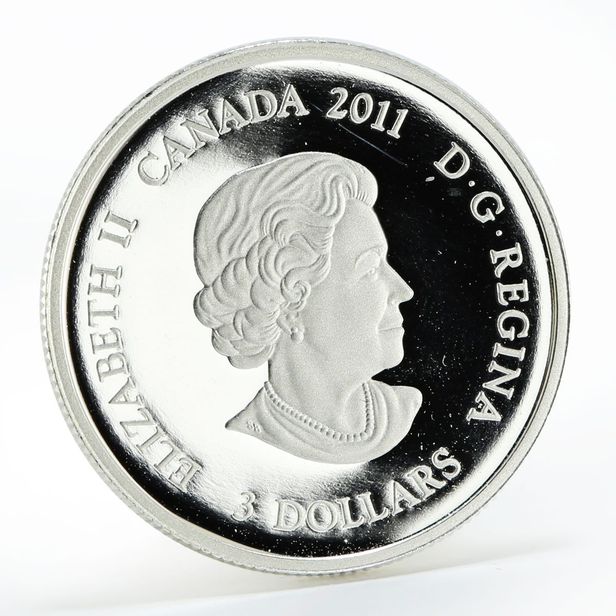 Canada 3 dollars May Emerald crystal silver coin 2011