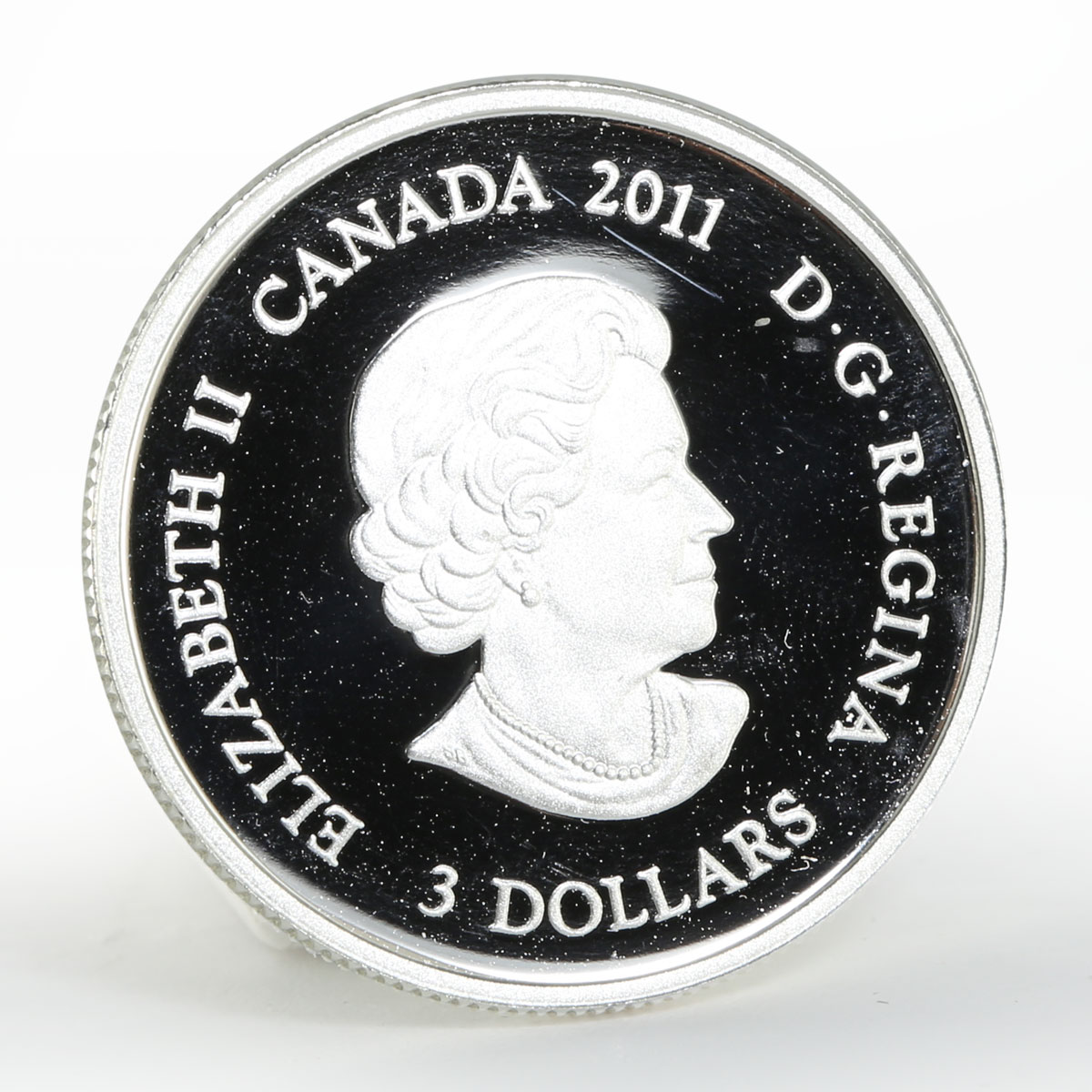 Canada 3 dollars May Emerald crystal silver coin 2011