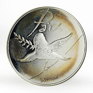 France 50 euro Peace - Spring Summer bird silver coin 2014