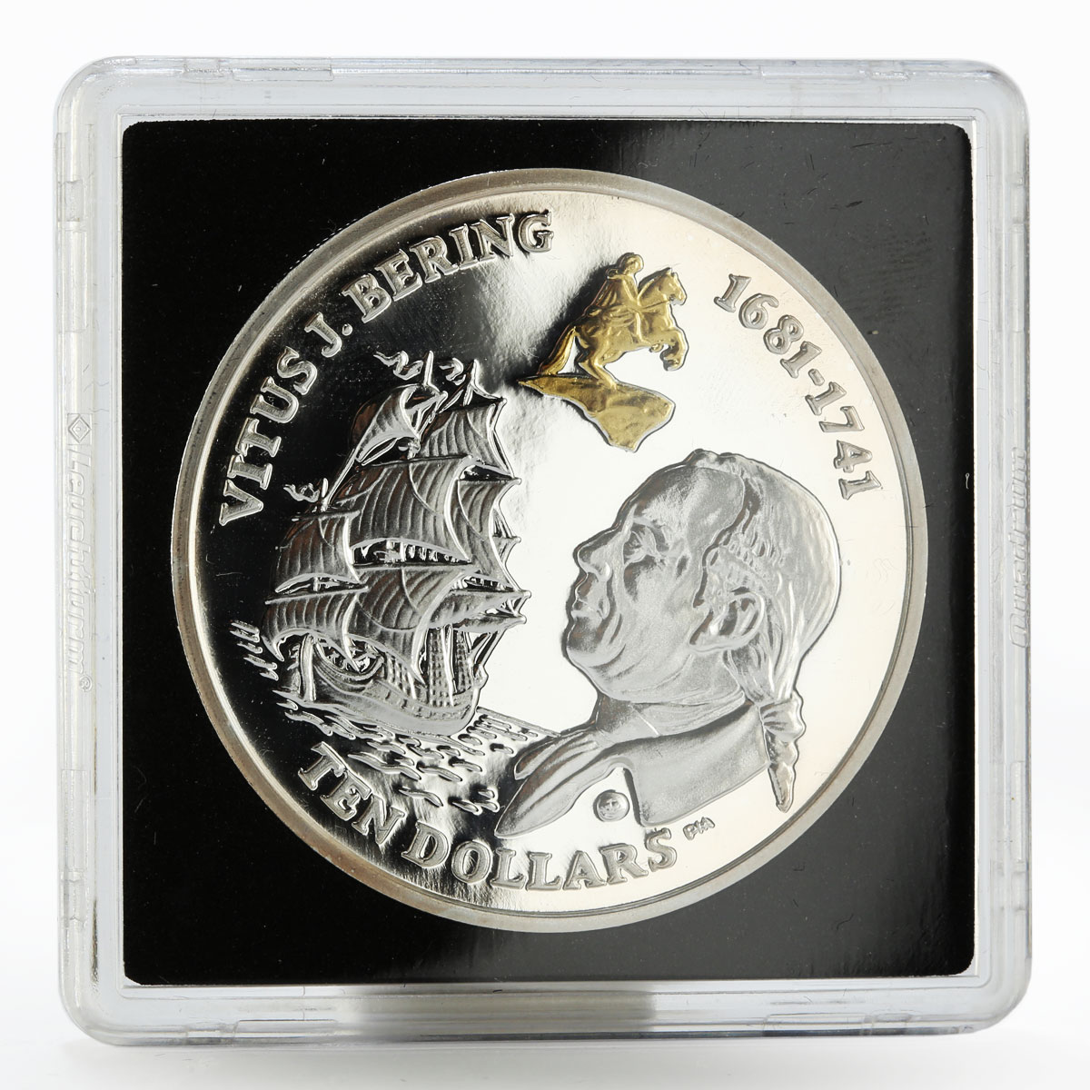 British Virgin Islands set 2 coins Vitus Jonassen Bering Ship gilded silver 2011