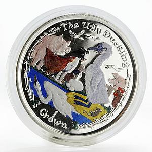 Isle of Man 1 crown The Ugly Duckling colored silver coin 2005