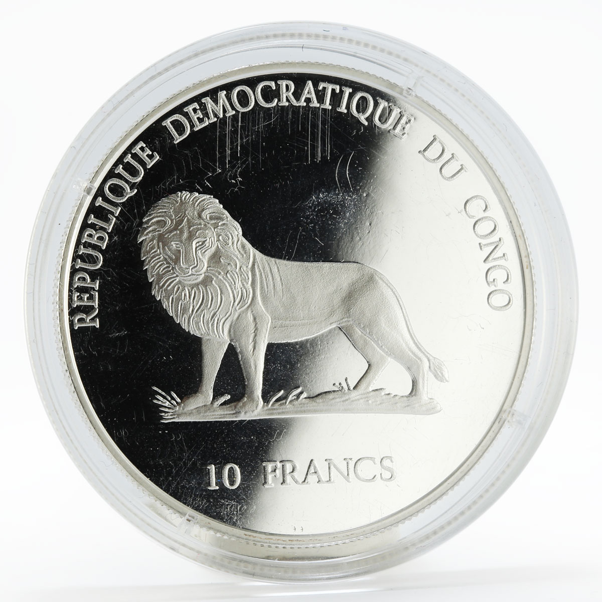 Congo 10 francs Olympic Games Sydney Coubertin silver coin 2000