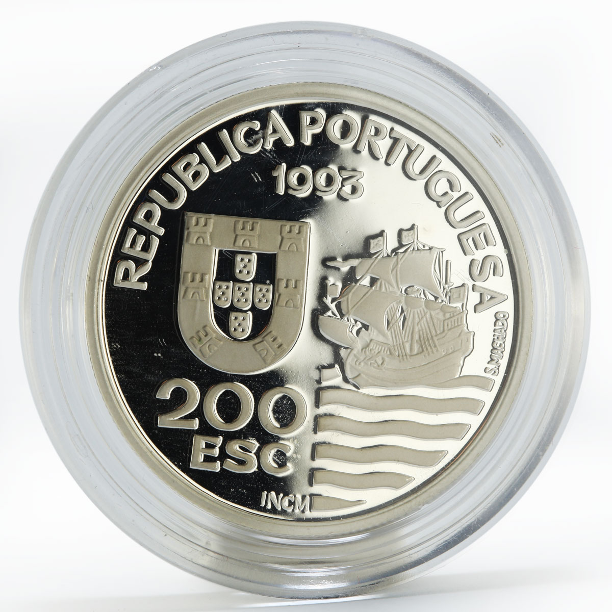 Portugal 200 escudos Daimios of Omura ship proof silver coin 1993