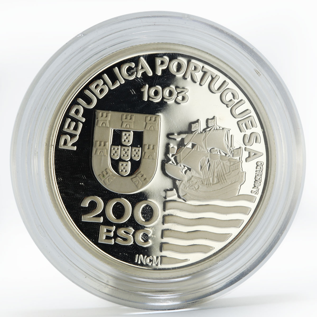 Portugal 200 escudos Daimios of Omura ship proof silver coin 1993