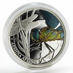 Palau 2 dollars Endangered Widlife Dragonfly Fauna colored silver coin 2010