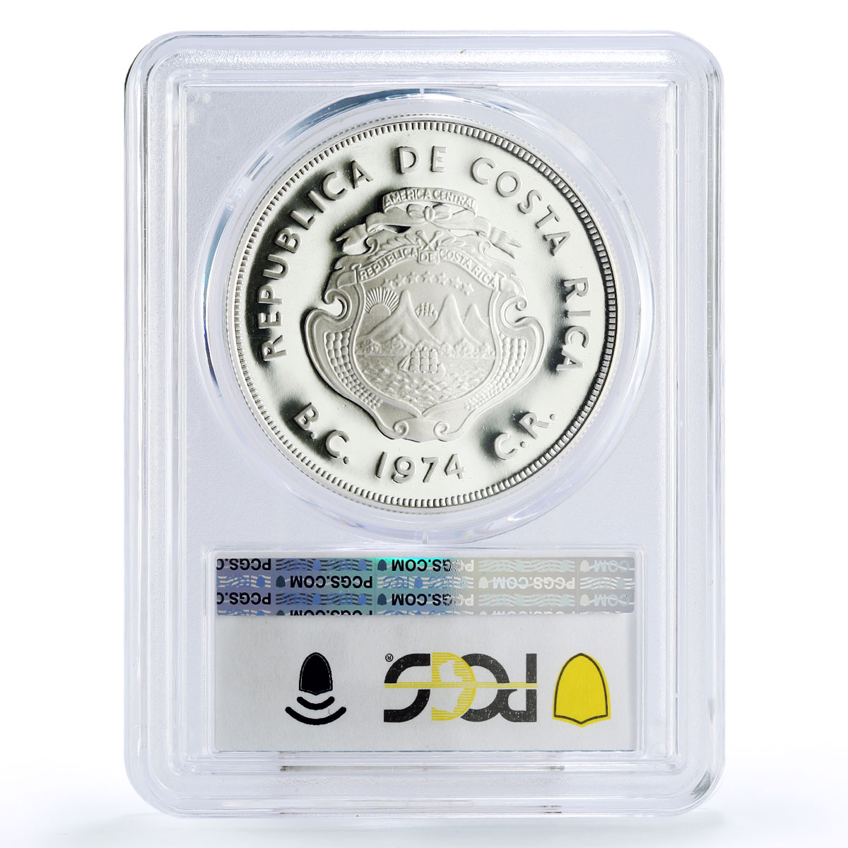 Costa Rica 100 colones Wildlife Conservation Manatee PR69 PCGS silver coin 1974