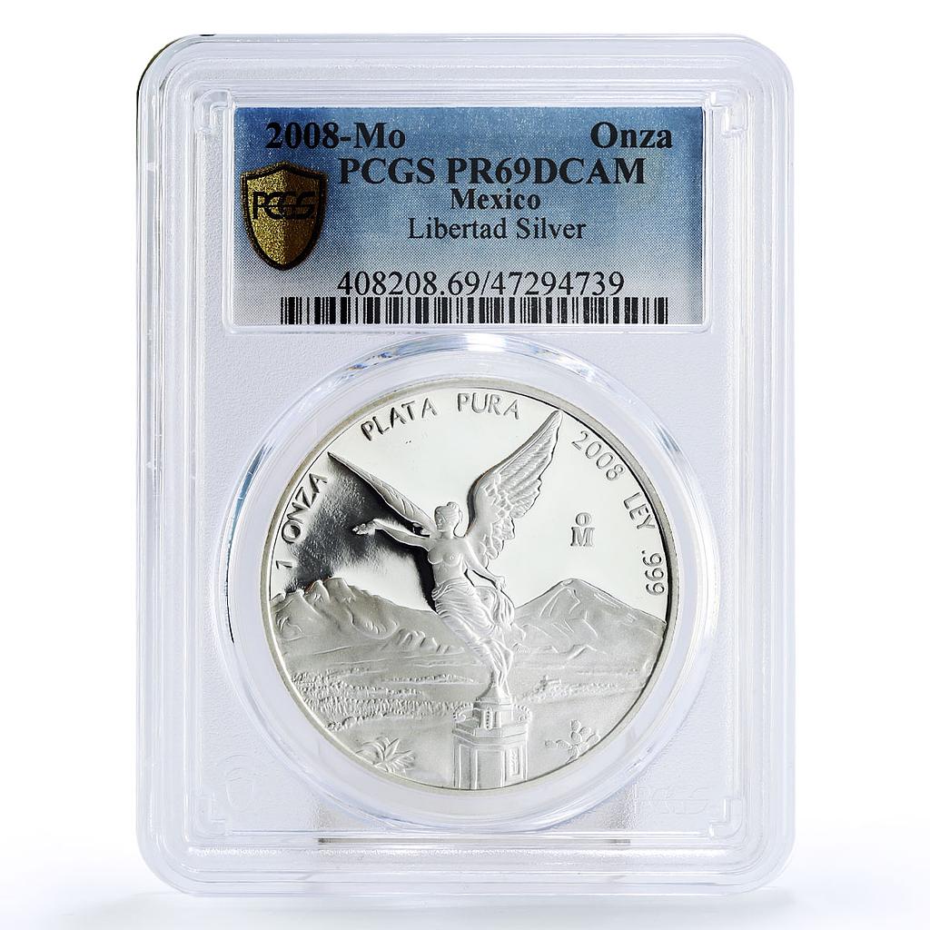 Mexico 1 onza Libertad Angel of Independence PR69 PCGS silver coin 2008
