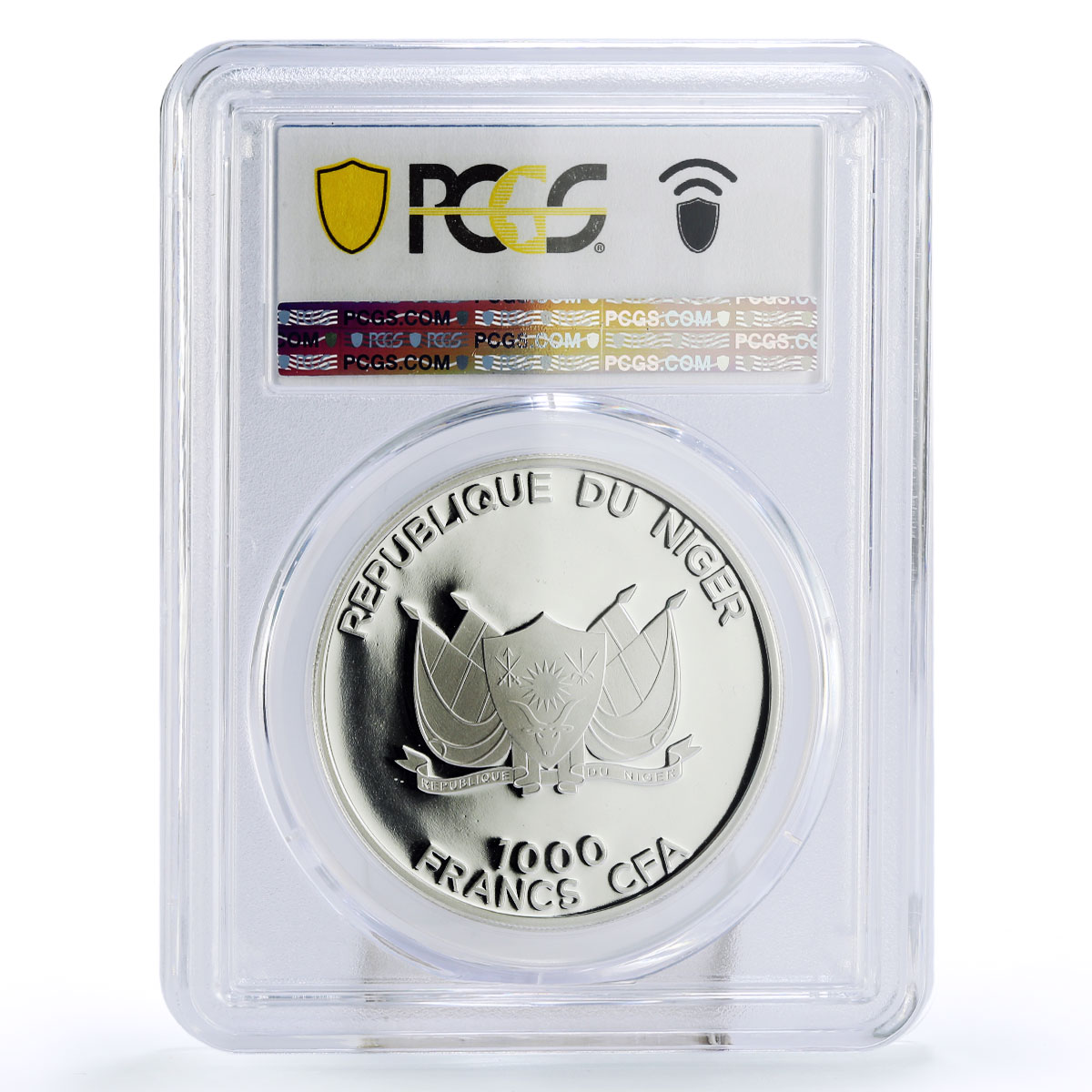 Niger 1000 francs Ramadan Karim Quran PR70 PCGS gilded colored silver coin 2012