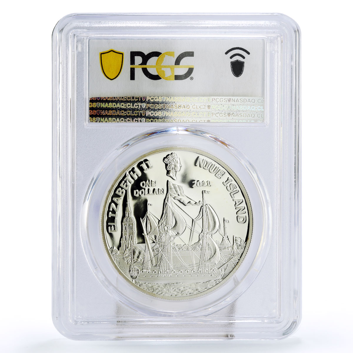 Niue 1 dollar Peter The Great Ship PR70 PCGS colored proof silver 2011
