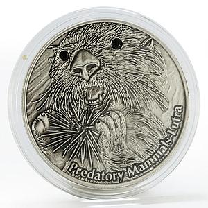 Fiji 10 dollars Predatory Mammals - Lutra silver coin 2012