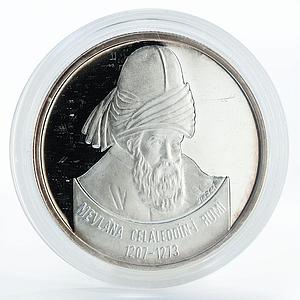 Turkey 7500000 lira Mevlana Celaleddin-i Rumi silver coin 2001