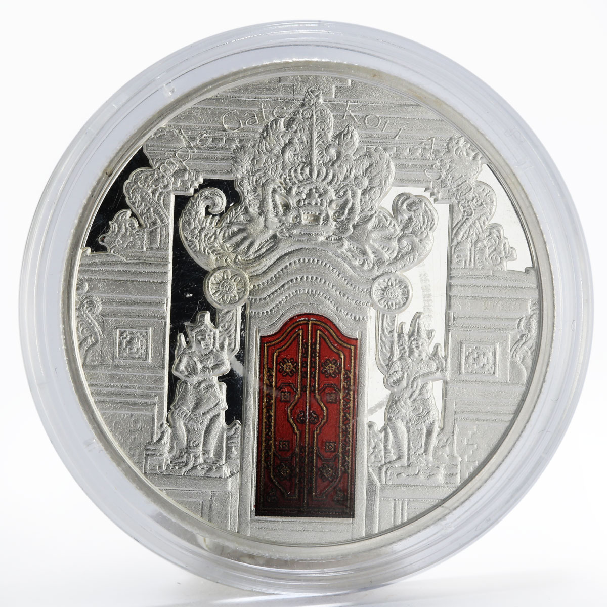 Fiji 10 dollars Temple Gates Kori Agung colored proof silver coin 2012