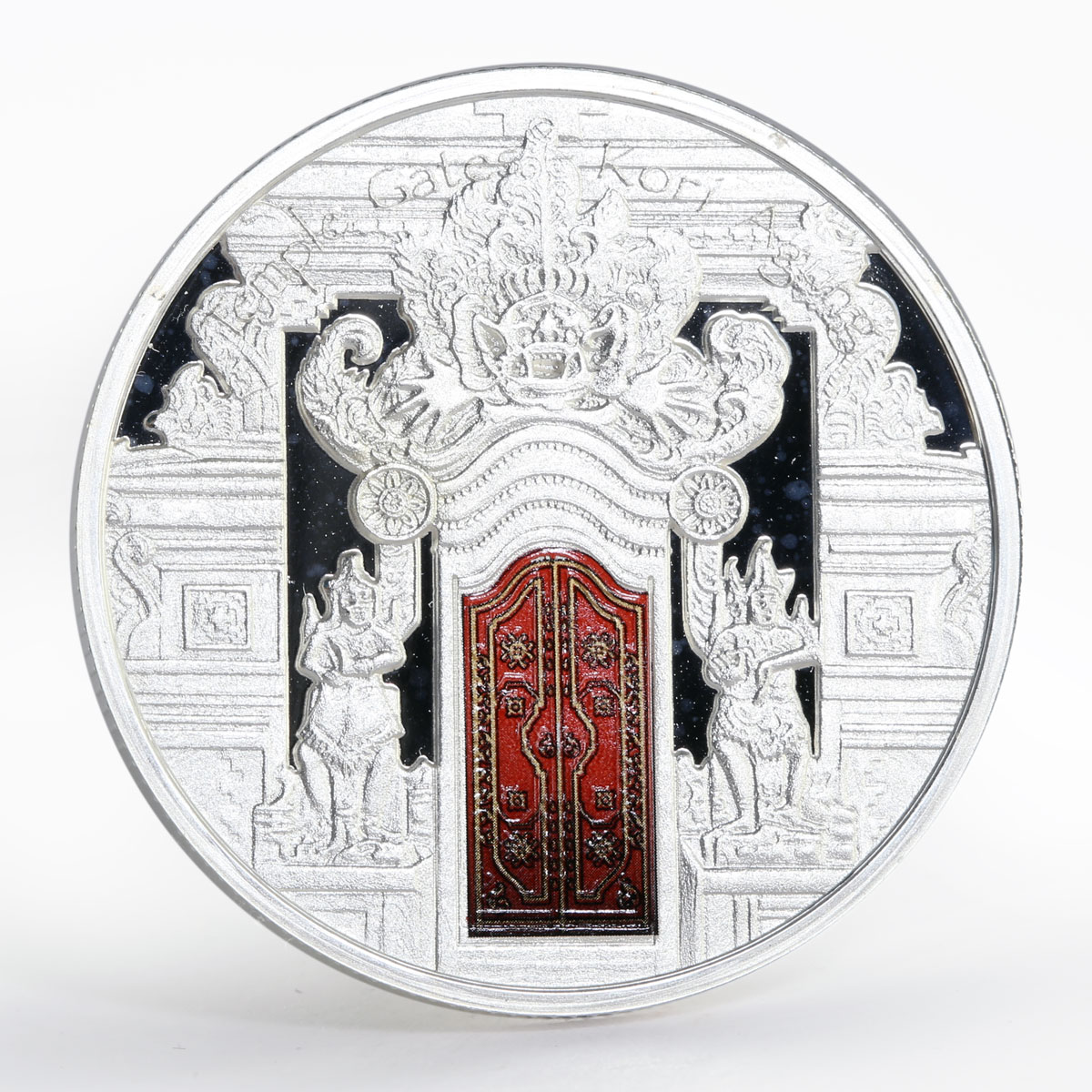 Fiji 10 dollars Temple Gates Kori Agung colored proof silver coin 2012