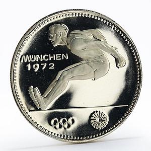 Paraguay 150 guaranies Munich Olympics Broad Jumper proof silver coin 1972