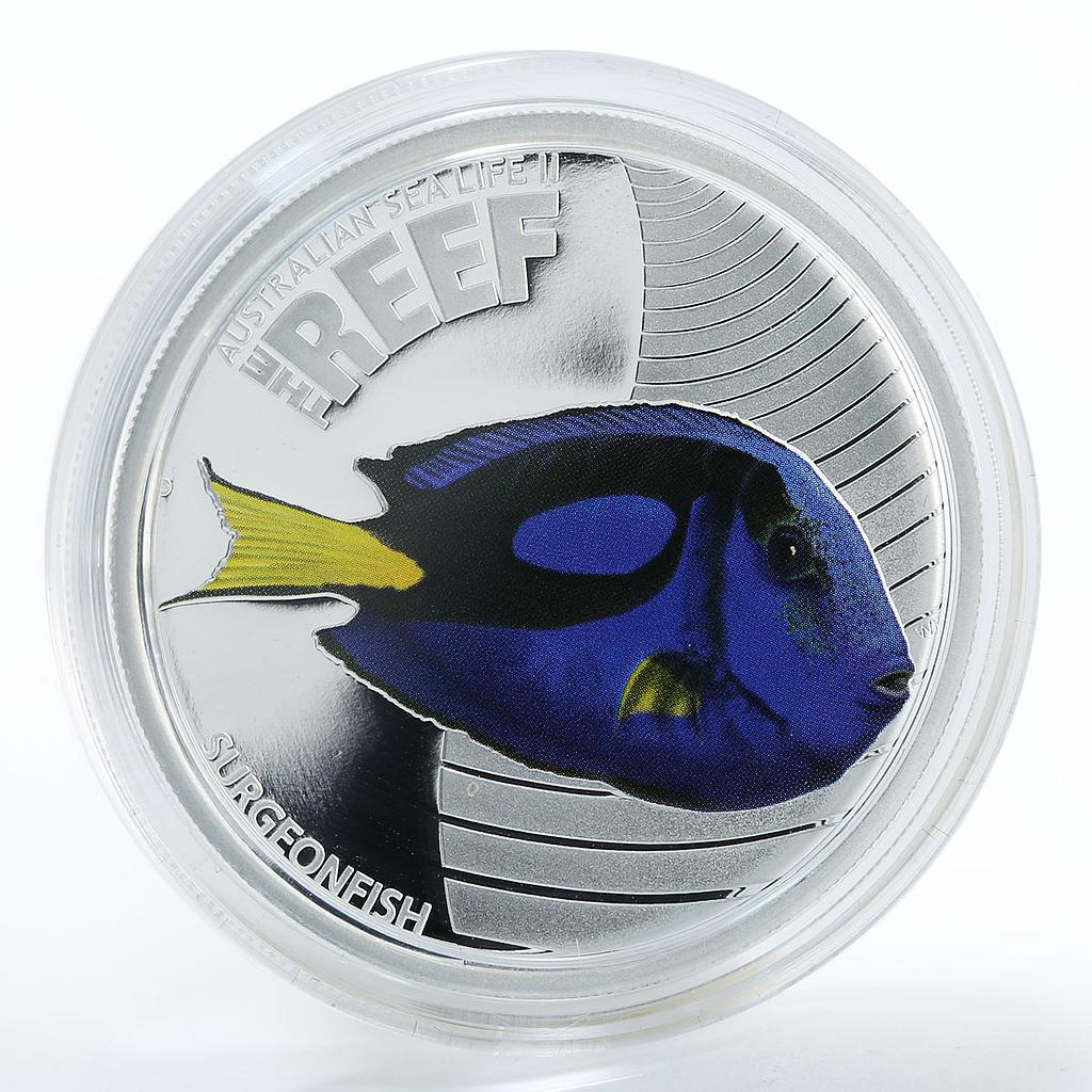 Australia 50 cents Marine Life II Surgeonfish colored  proof  silver coin 2012