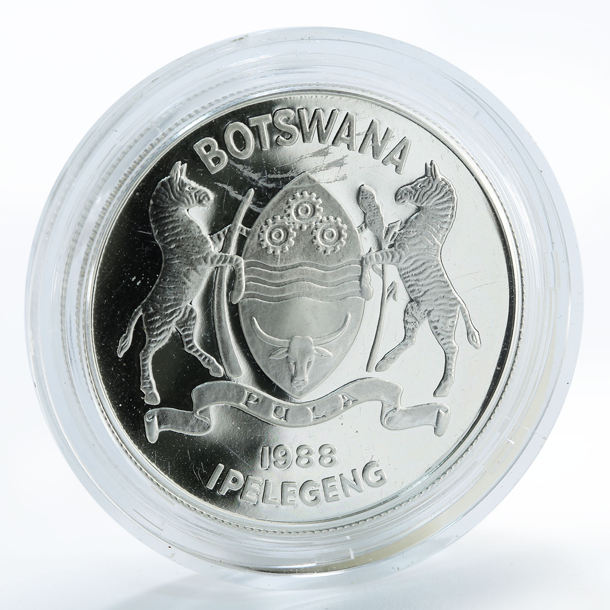 Botswana 5 pula Olympic games 1988 sport runner silver coin 1988