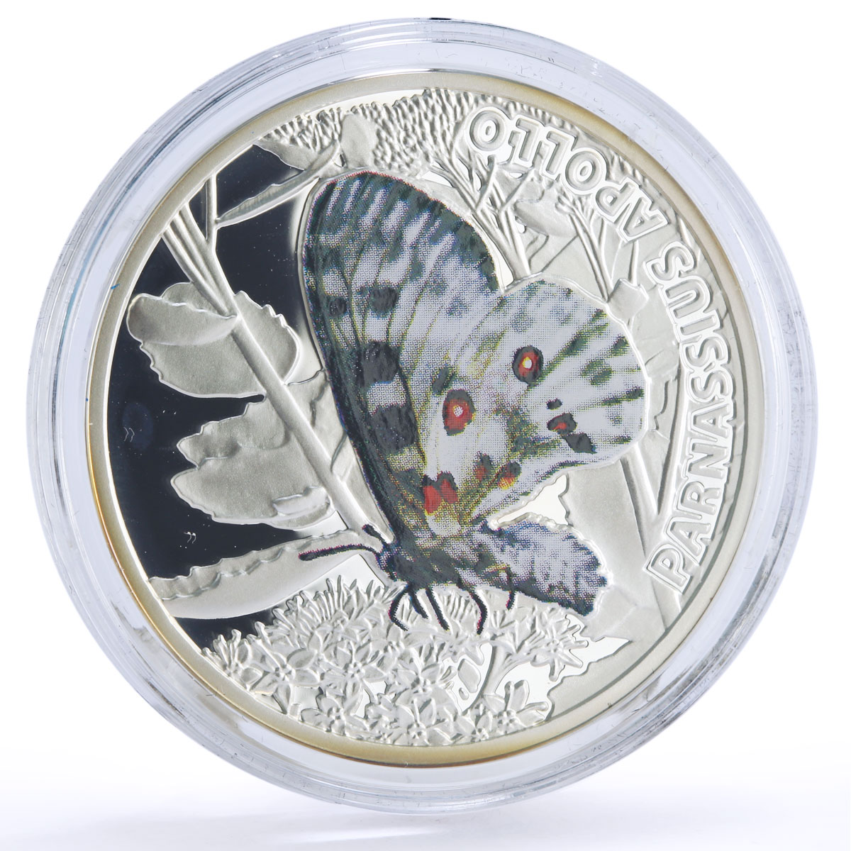 Niue 1 dollar Butterflies Parnassius Appolo Butterfly Fauna silver coin 2010