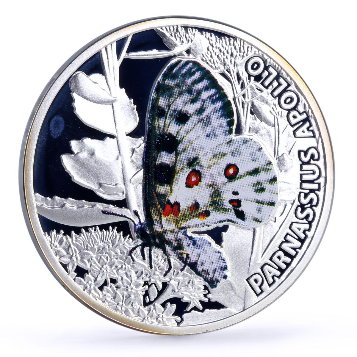 Niue 1 dollar Butterflies Parnassius Appolo Butterfly Fauna silver coin 2010