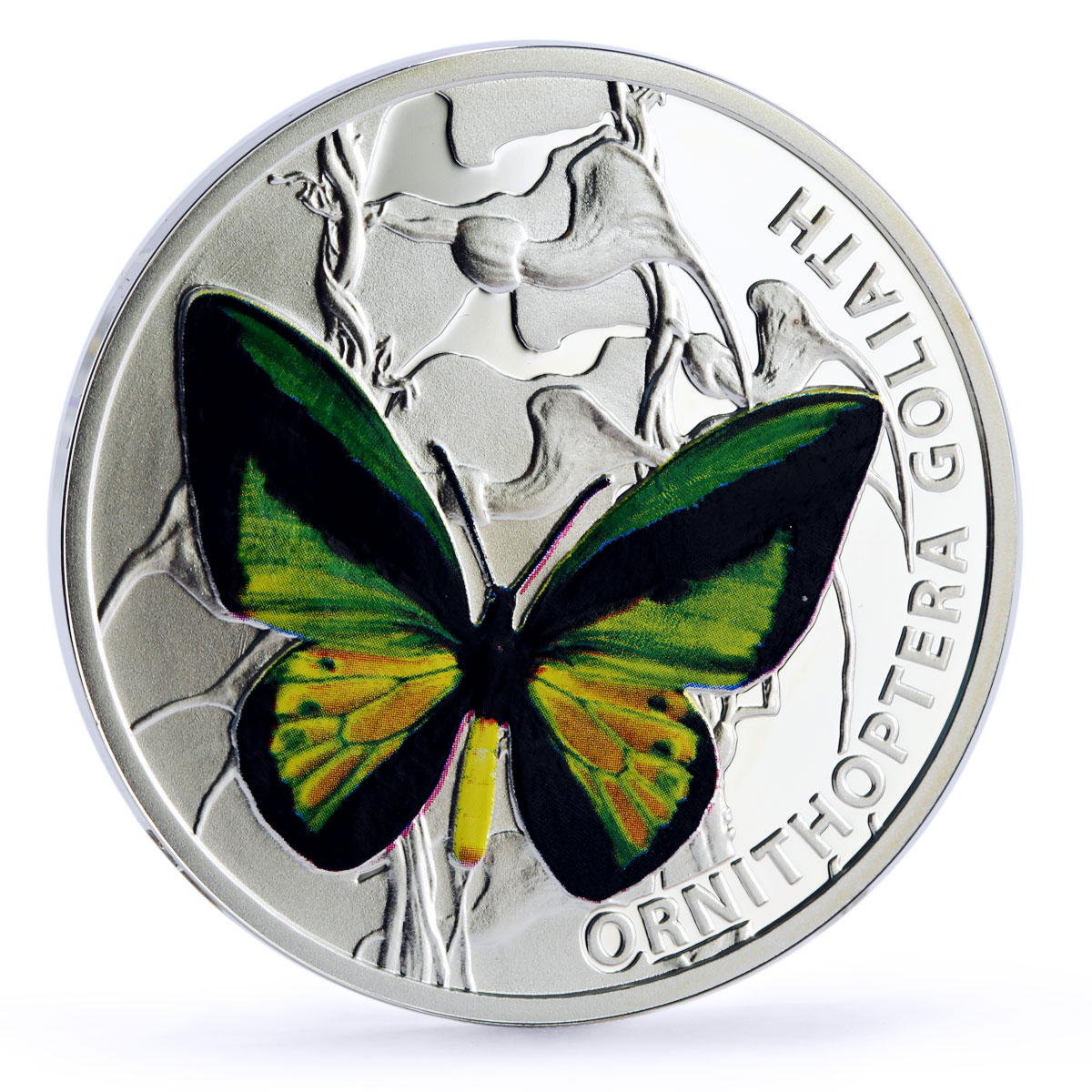 Niue 1 dollar Butterflies Ornithoptera Goliath Butterfly Fauna silver coin 2012