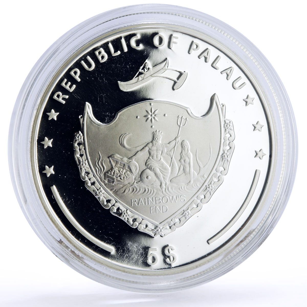 Palau 5 dollars World of Wonders Neuschwanstein Castle Architecture Ag coin 2010