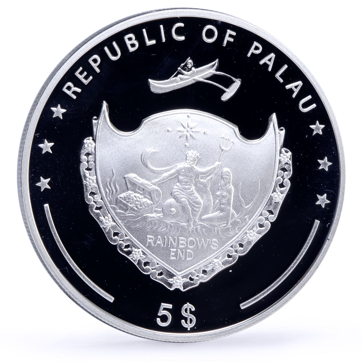 Palau 5 dollars World of Wonders Neuschwanstein Castle Architecture Ag coin 2010