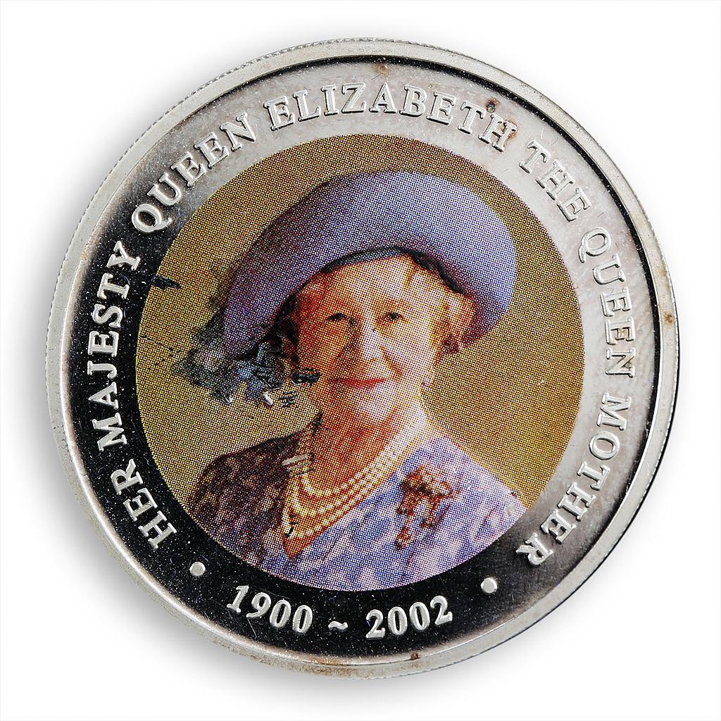 Cook Islands 1 dollar Her Majesty Queen Elizabeth  Queen Mother silver coin 2002