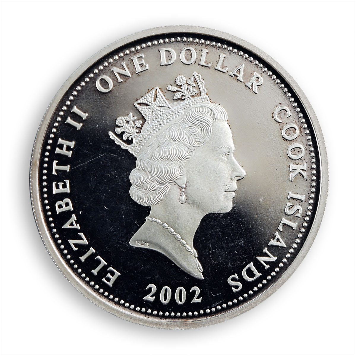 Cook Islands 1 dollar Her Majesty Queen Elizabeth The Queen Mother silver 2002