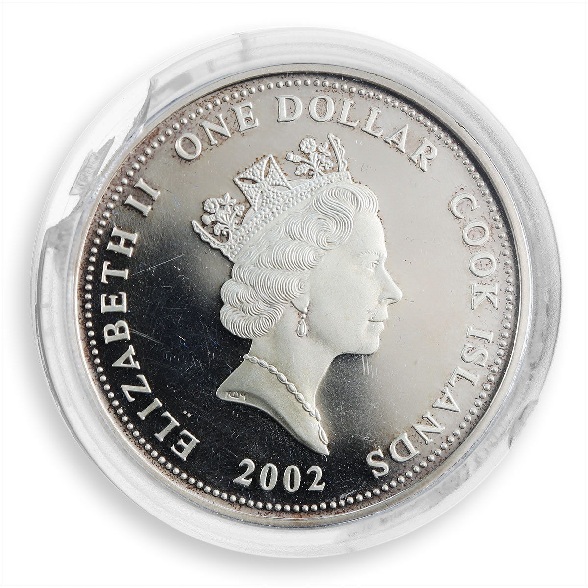 Cook Islands 1 dollar Her Majesty Queen Elizabeth The Queen Mother silver 2002