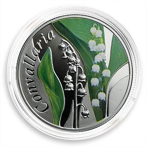 Belarus 10 roubles Beauty of Flowers Series Lily Valley Flora silve coin 2013