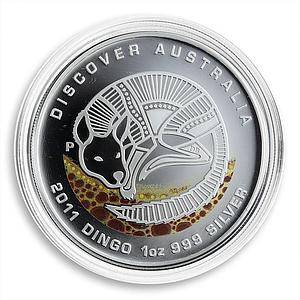 Australia 1 dollar Dingo willd nature silver proof coin 2011