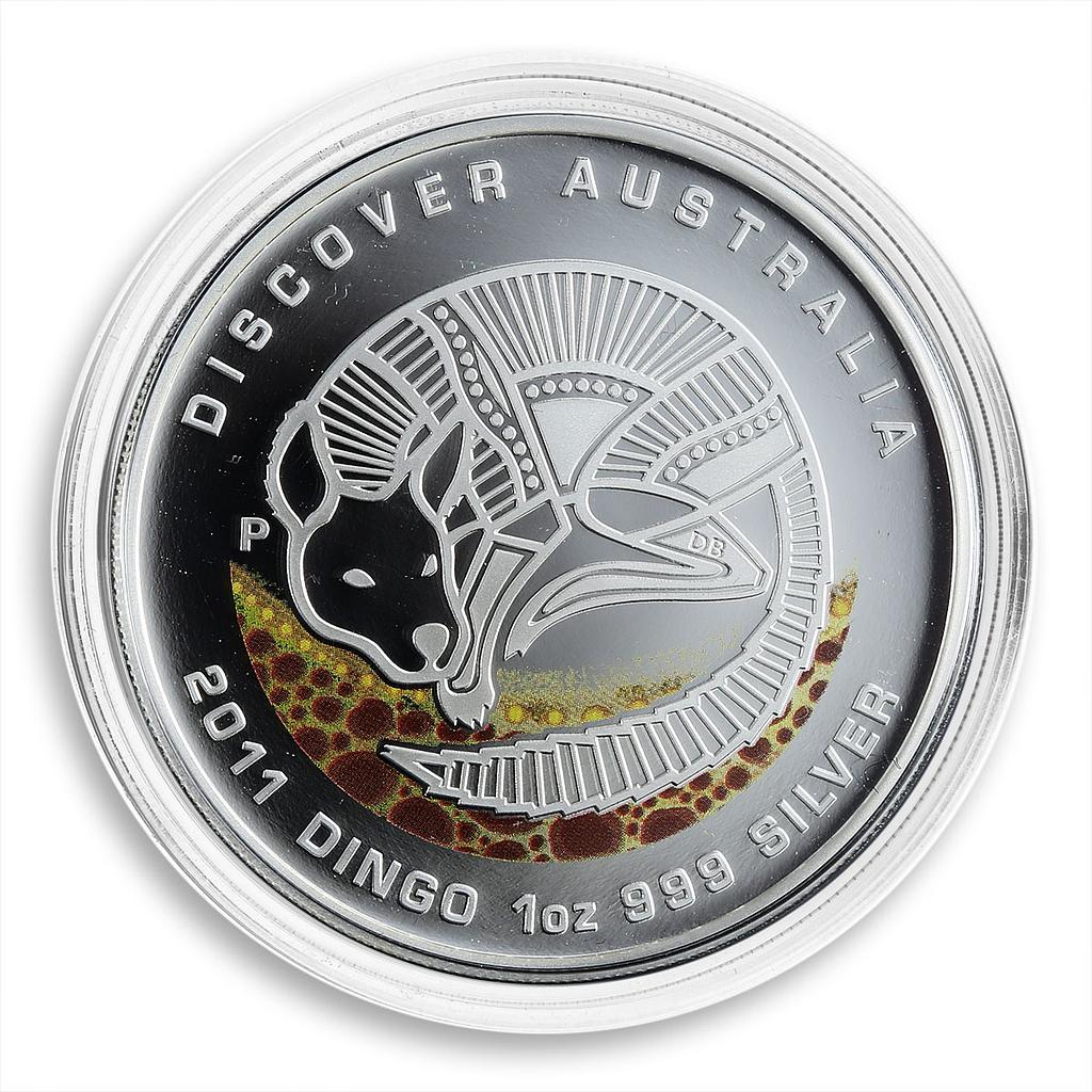 Australia 1 dollar Dingo willd nature silver proof coin 2011