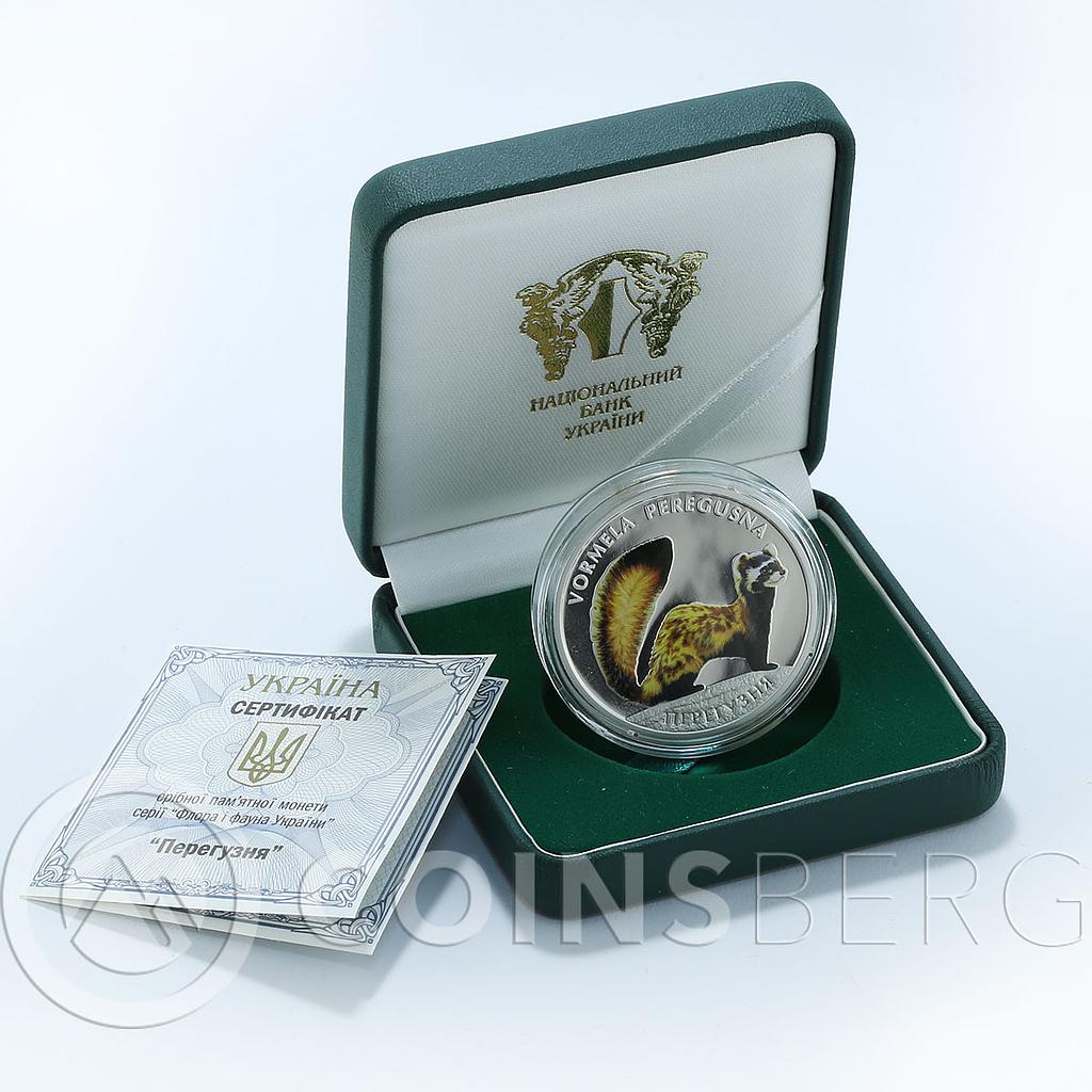 Ukraine 10 hryvnia Marbled Polecat Vormela Peregusna Fauna silver coin 2017