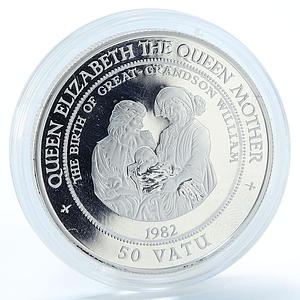Vanuatu 50 vatu Birth of Prince William proof silver coin 1995