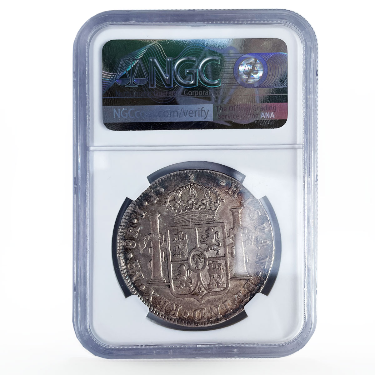 Peru 8 reales Colonial Coinage Carlos IV Coat of Arms AU58 NGC silver coin 1799 Peru 8 reales Colonial Coinage Carlos IV Coat of Arms AU58 NGC silver coin 1799