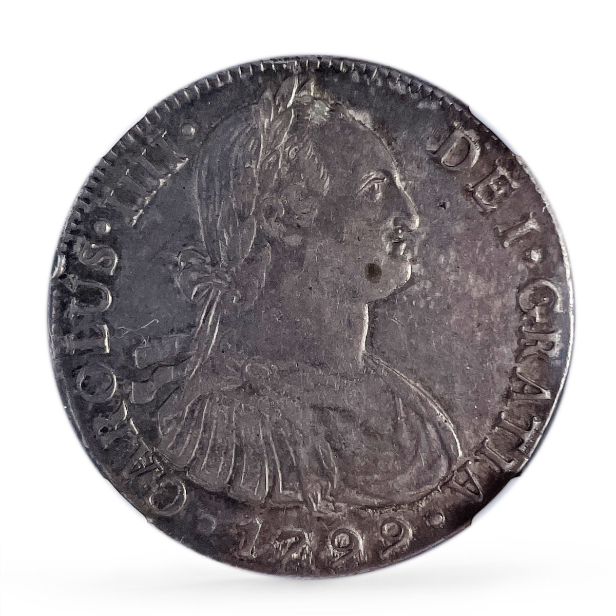 Peru 8 reales Colonial Coinage Carlos IV Coat of Arms AU58 NGC silver coin 1799 Peru 8 reales Colonial Coinage Carlos IV Coat of Arms AU58 NGC silver coin 1799