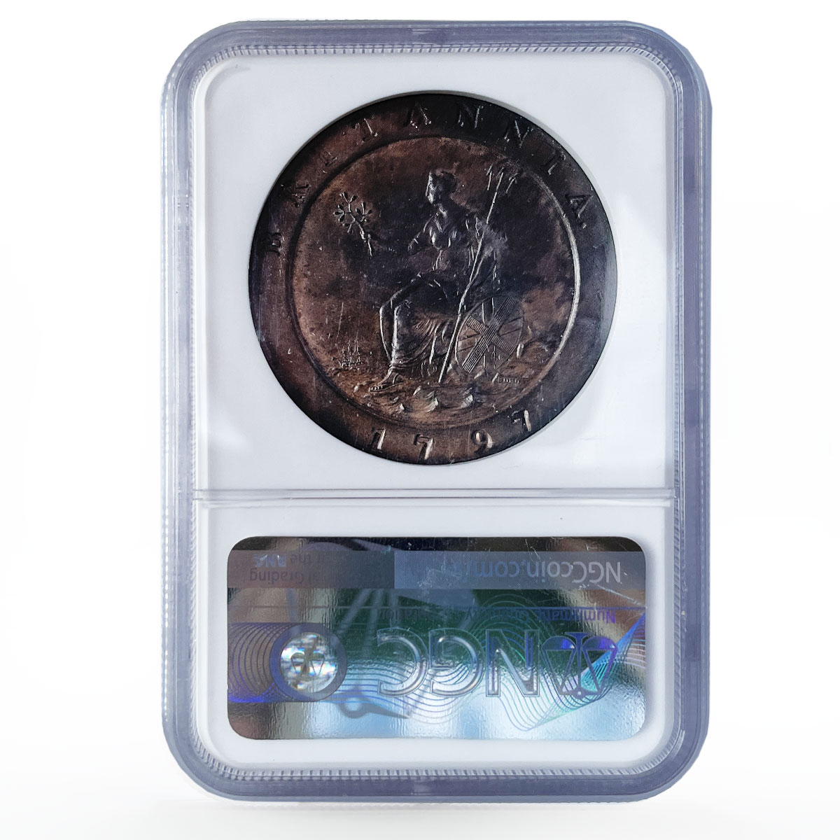 Britain 2 pence State Coinage George III Coat of Arms MS61 NGC copper coin 1797 Britain 2 pence State Coinage George III Coat of Arms MS61 NGC copper coin 1797