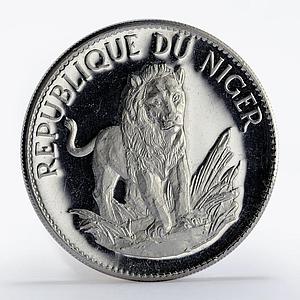 Niger 10 francs Animal Lion proof silver coin 1968
