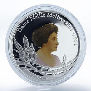 Australia 1 dollar Operatic Singer Dame Nellie Melba colored silver coin 2011