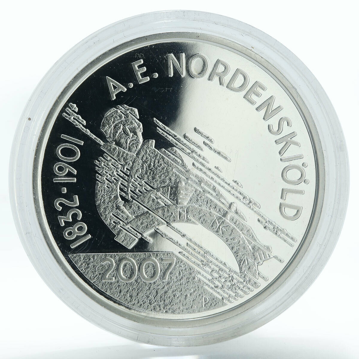 Finland 10 euro 175th Anniversary of A. E. Nordenskiold silver coin 2007