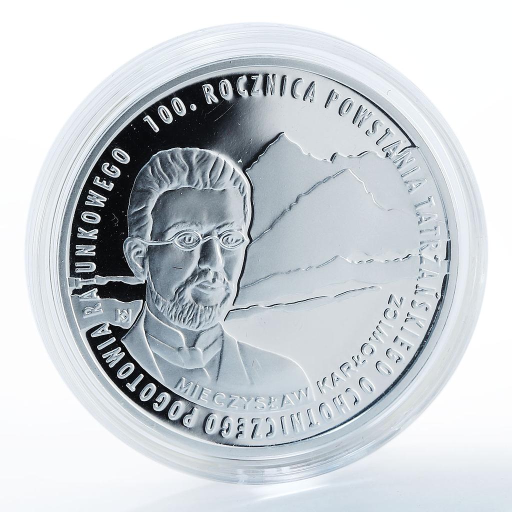 Poland 10 zlotych 100 Anniversary Voluntary Tatra Mountains silver coin 2009