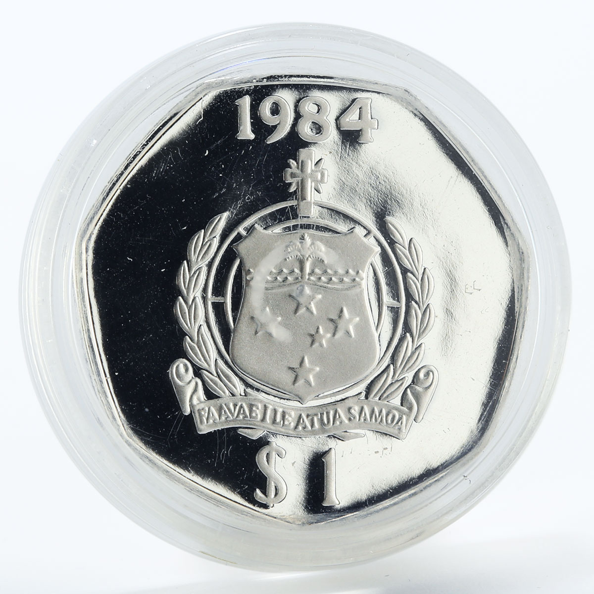 Samoa 1 tala Malietoa Tanumafili II piedfort proof silver coin 1984