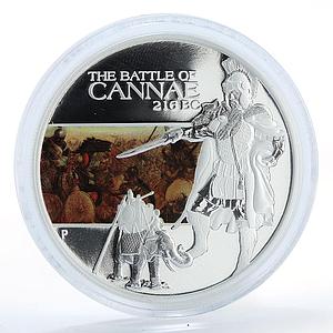 Tuvalu 1 dollar Famous Battles in History  Battle of Cannae  silver coin 2009