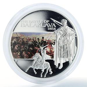 Tuvalu 1 dollar Famous Battles Battle of Balaklava 1854 silver coin 2009