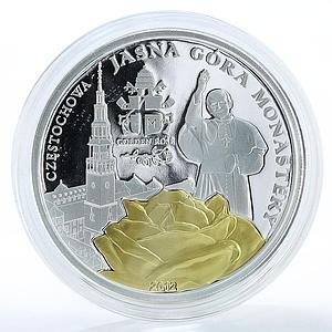 Palau 2 Dollars Jasna Gora Monastery Golden Rose Pope silver coin 2012