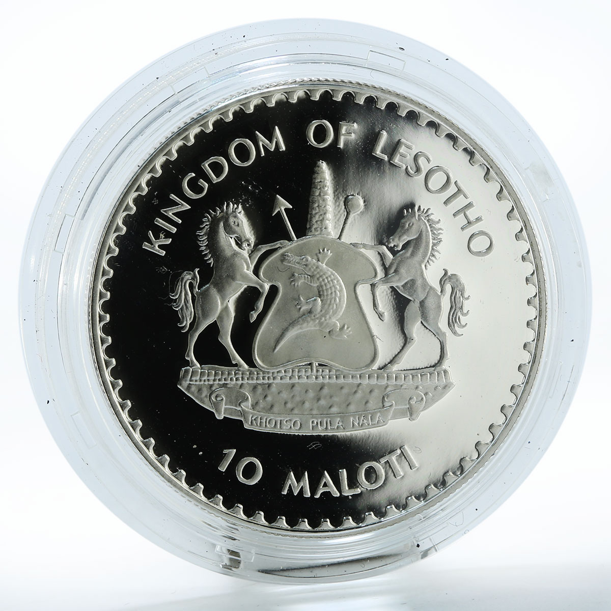 Lesotho 10 maloti Pope of Rome Faith Religion silver coin 1988